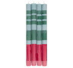 Eco Dinner Candles 4-Pack STRIPED Guardsman & Bokhara