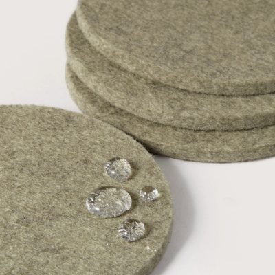 Merino Wool Coasters Round 4-Pack