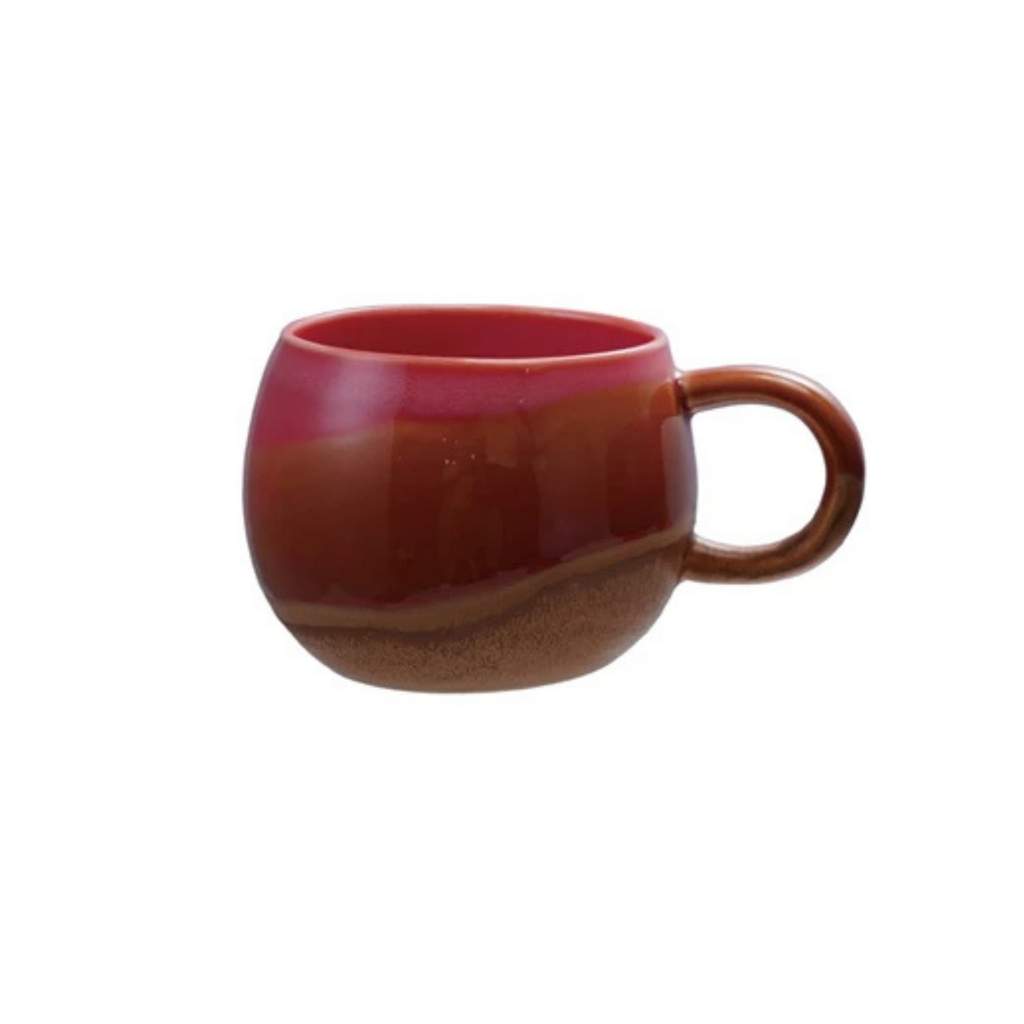 Reactive Glaze Mugs Red Brown