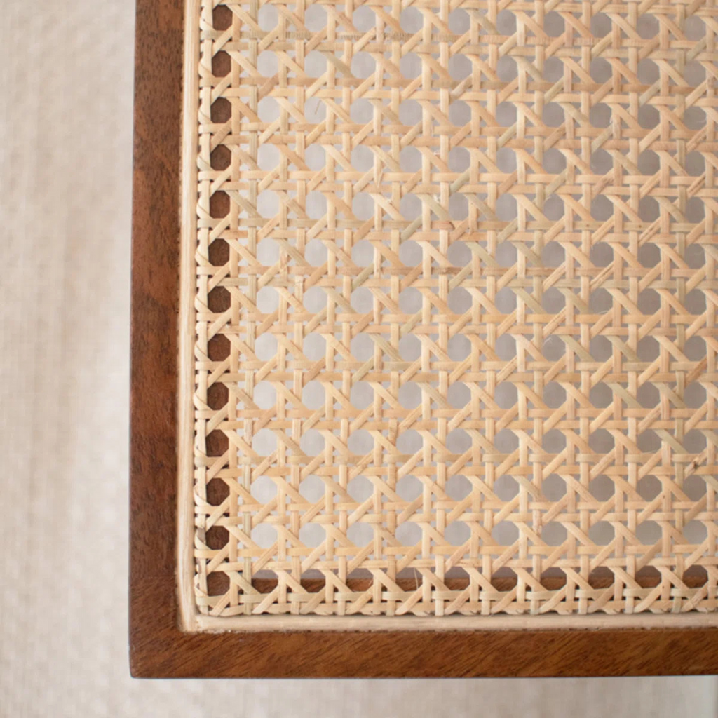 Woven Cane Side Table