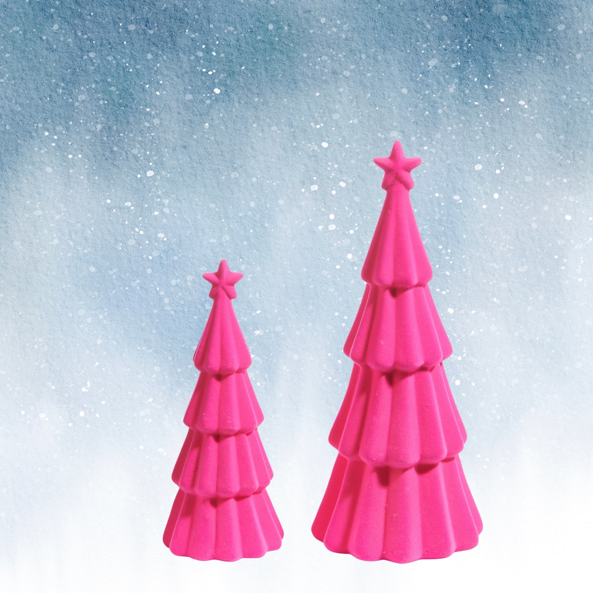 Flocked Porcelain Trees