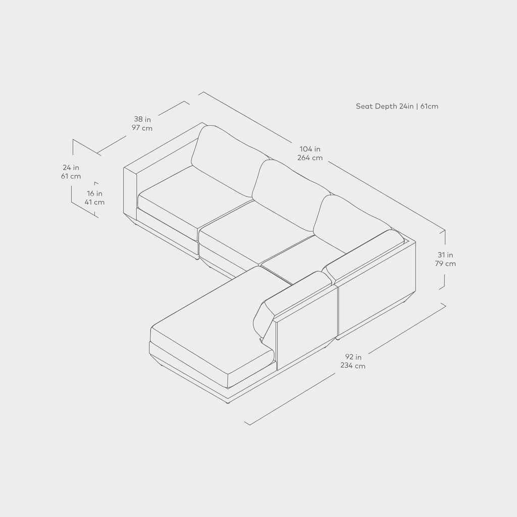 Podium 4-Piece Lounge Sectional A - Floor Model