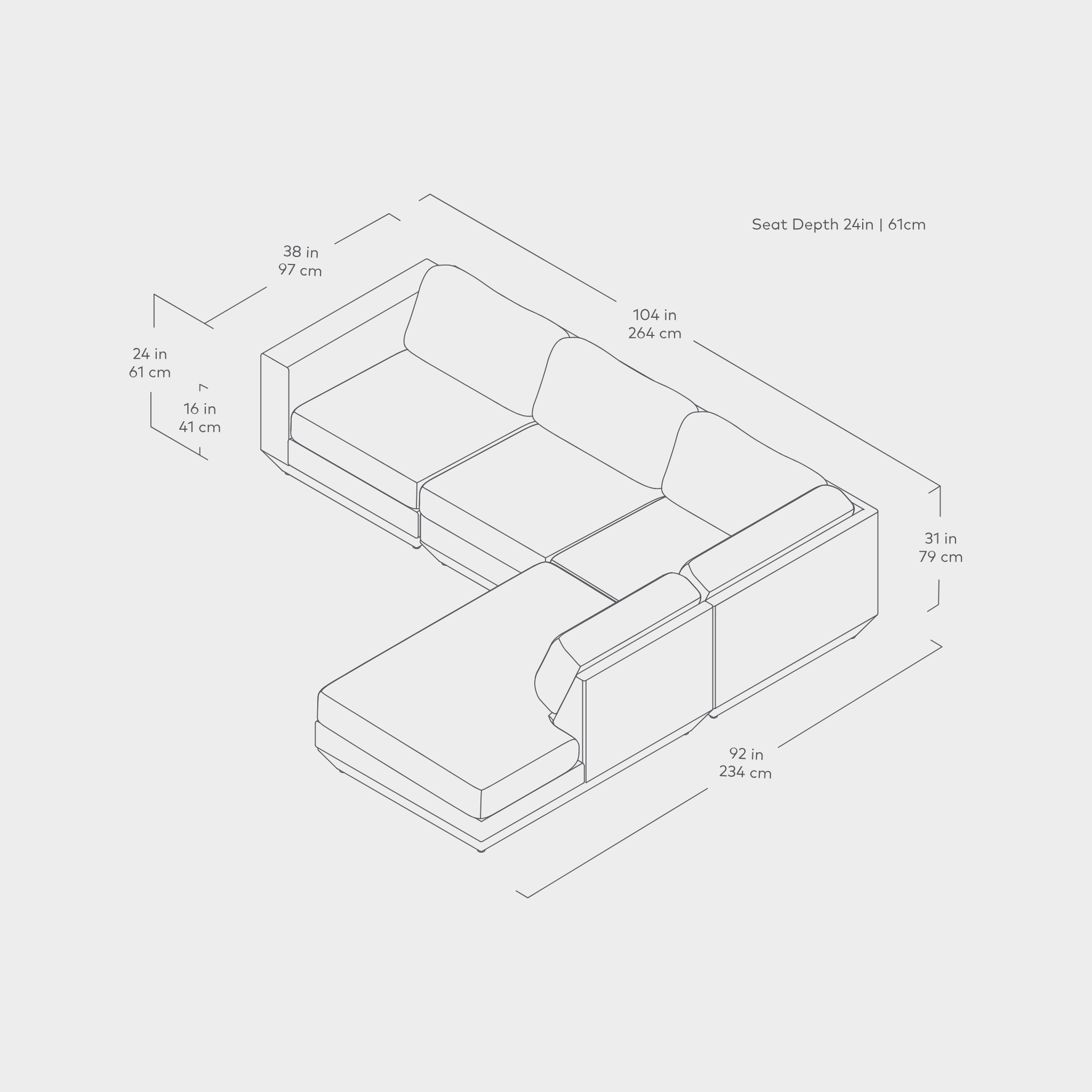 Podium 4-Piece Lounge Sectional A - Floor Model