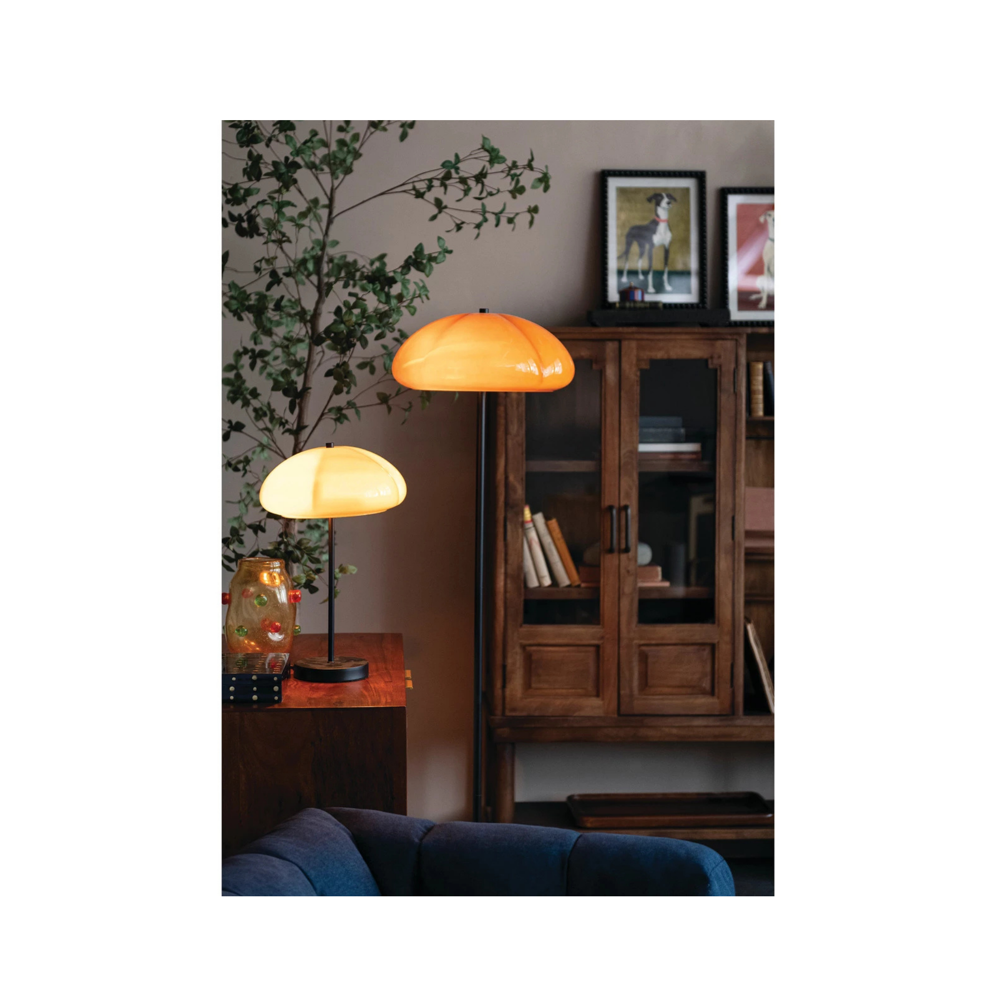 Amber Glass Table Lamp