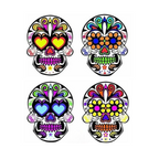Frosted Sugar Skulls Rocks Glass Set