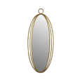 Tall Oval Antique Brass Mirror