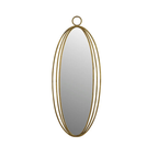 Tall Oval Antique Brass Mirror