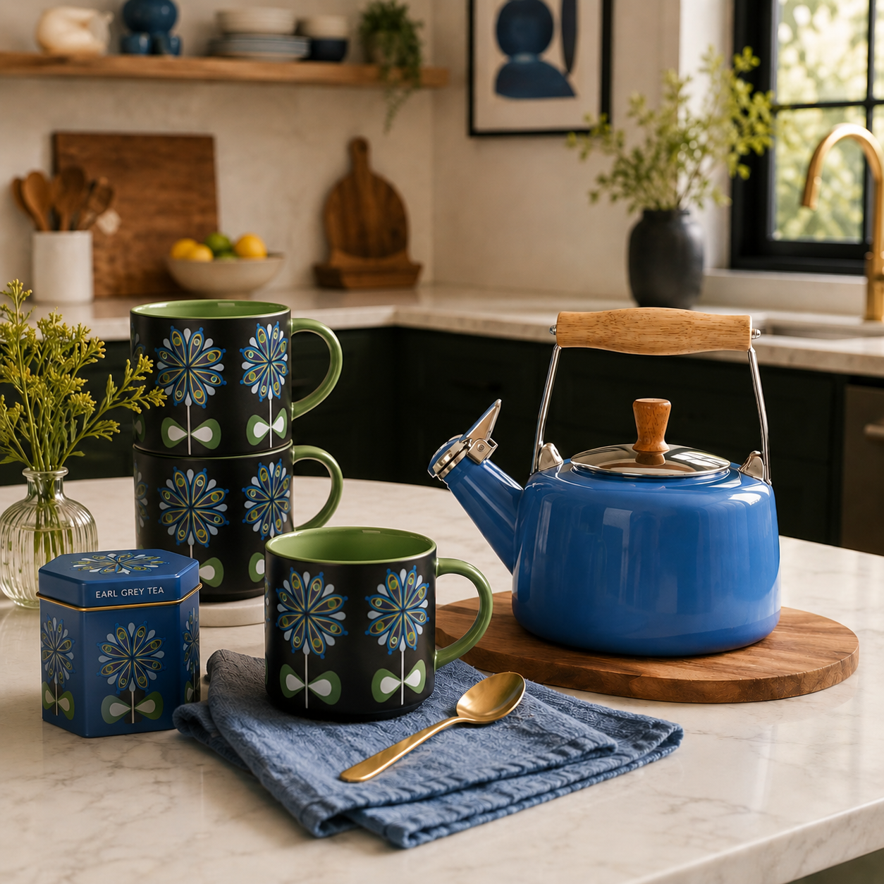Casbah Blue Mid Century  Mug