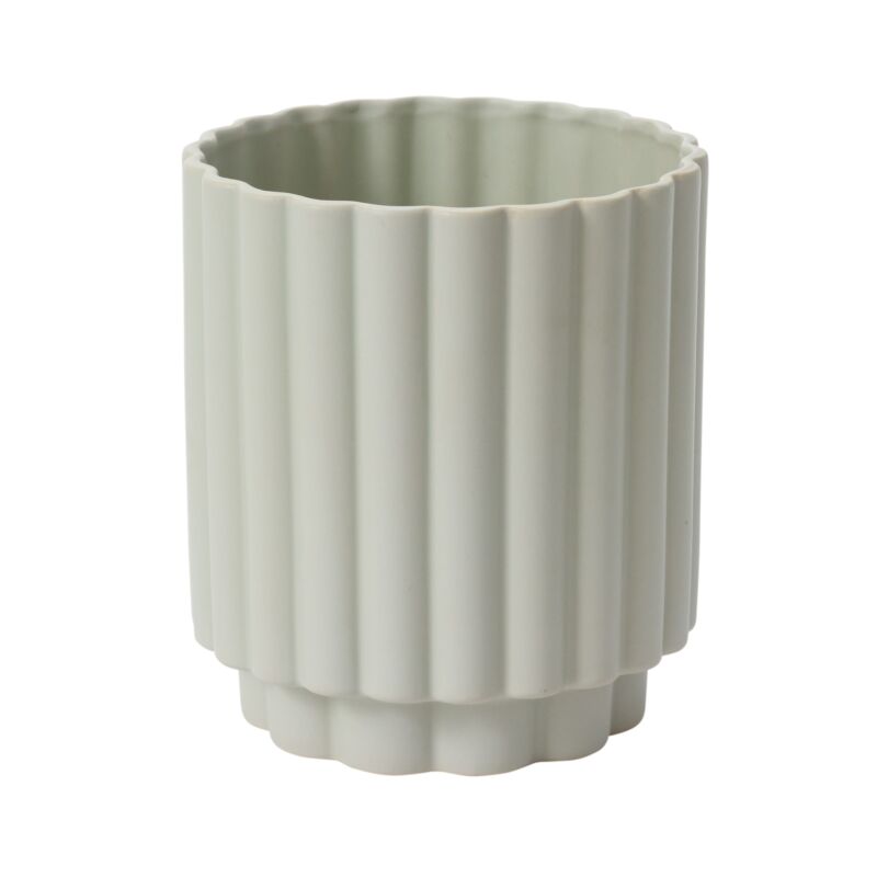 Medium Lt Blue Fluted Pot