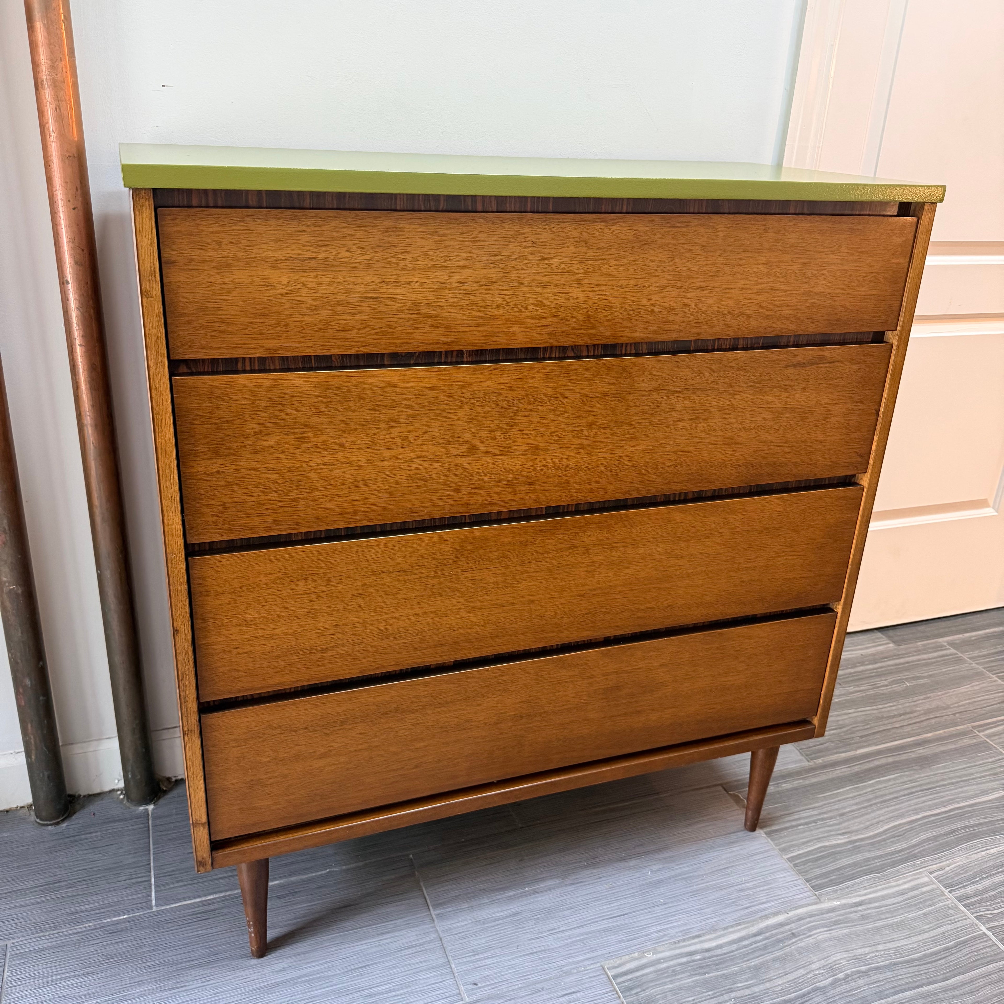 Vintage Bassett Avocado Top Highboy
