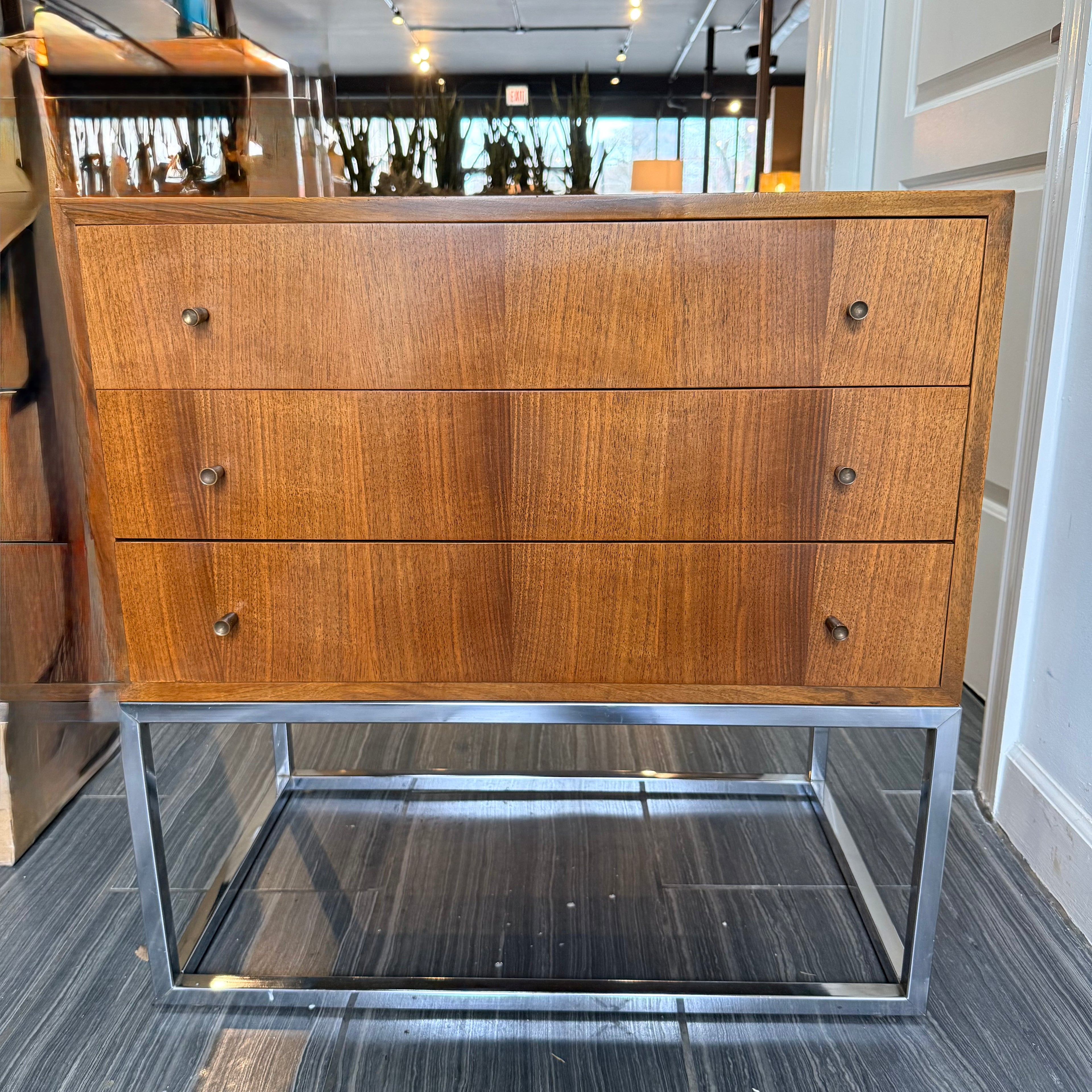 classic 3 drawer dresser Vintage 3 Drawer with Chrome Base – District