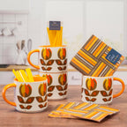 Orange Tulip Mid Century Mug