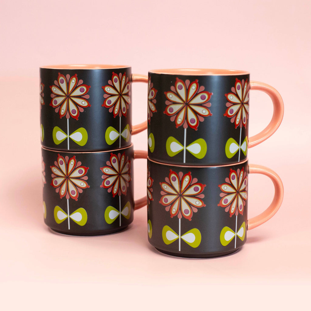 Casbah Bloom Pink Mid Century Mug