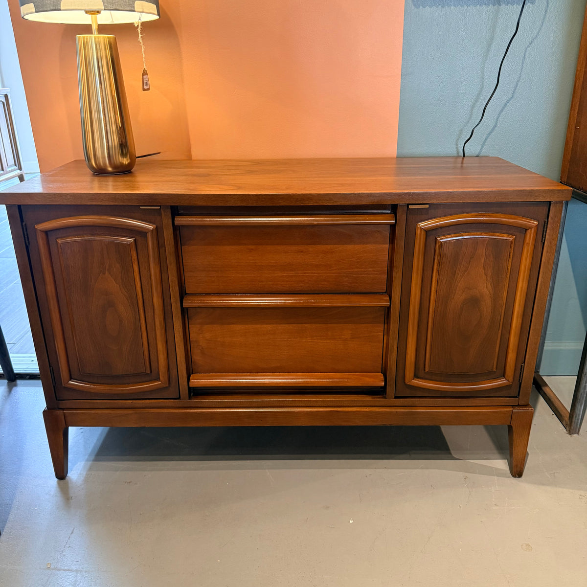 Vintage Small Walnut Credenza