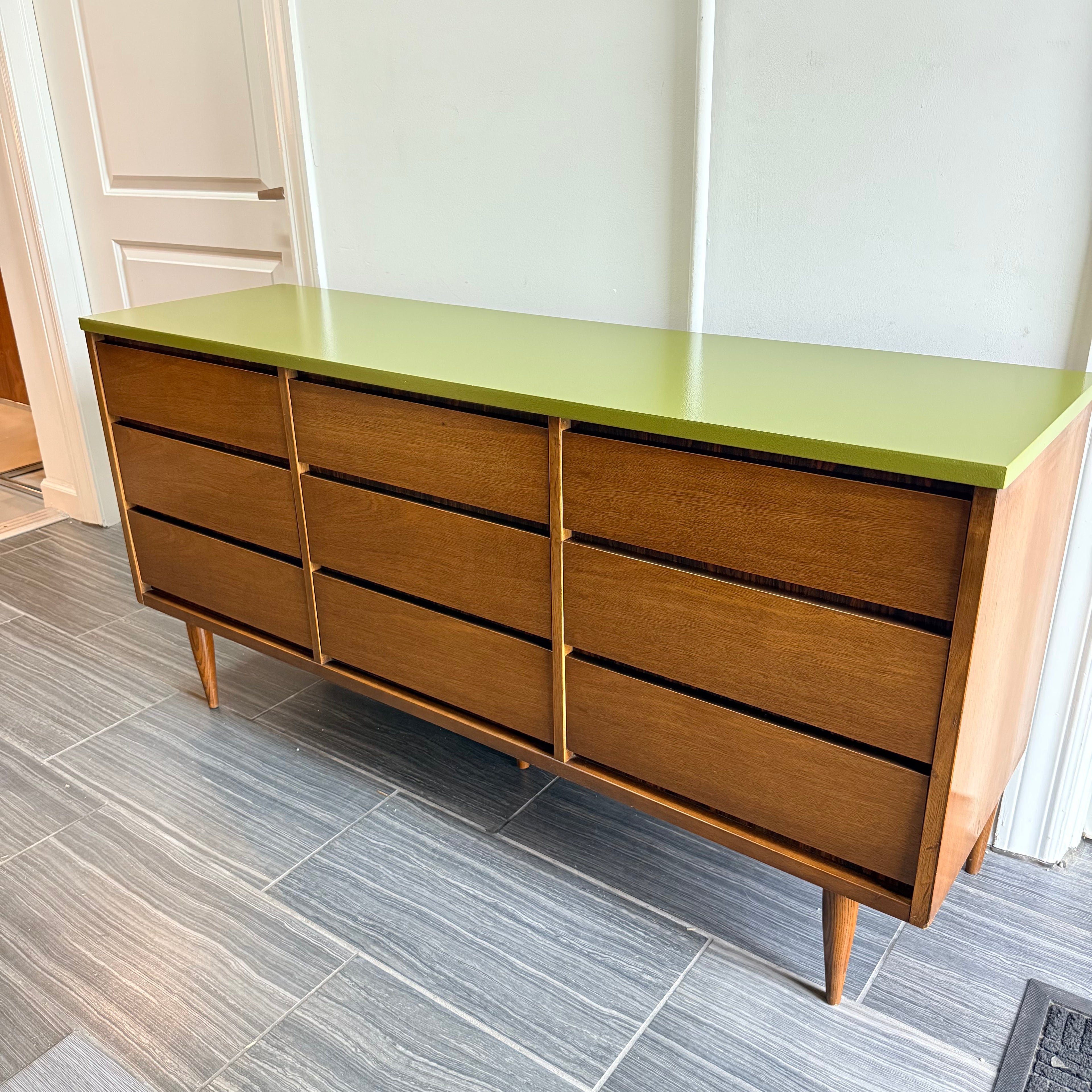 Vintage Bassett Avocado Top Lowboy