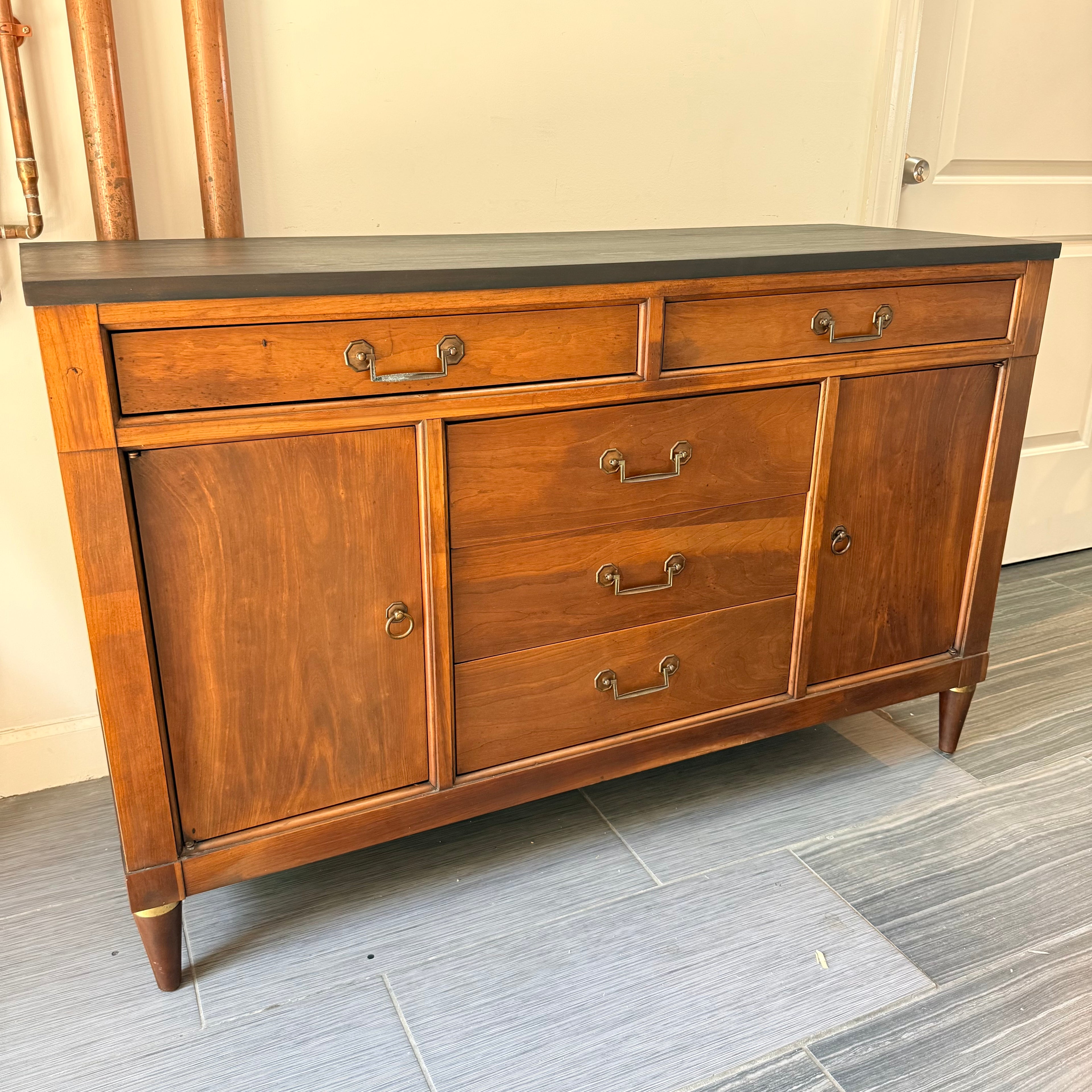 Vintage Ebony Topped Credenza
