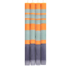 Eco Dinner Candles 4-Pack STRIPED Gunmetal, Opaline & Marigold
