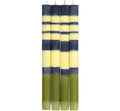Eco Dinner Candles 4-Pack ABSTRACT Striped Olive, Indigo & Jasmine
