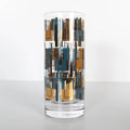 Blue and Gold Mid Century Collins Glasses