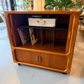 Vintage Teak Cabinet with Tambour Doors