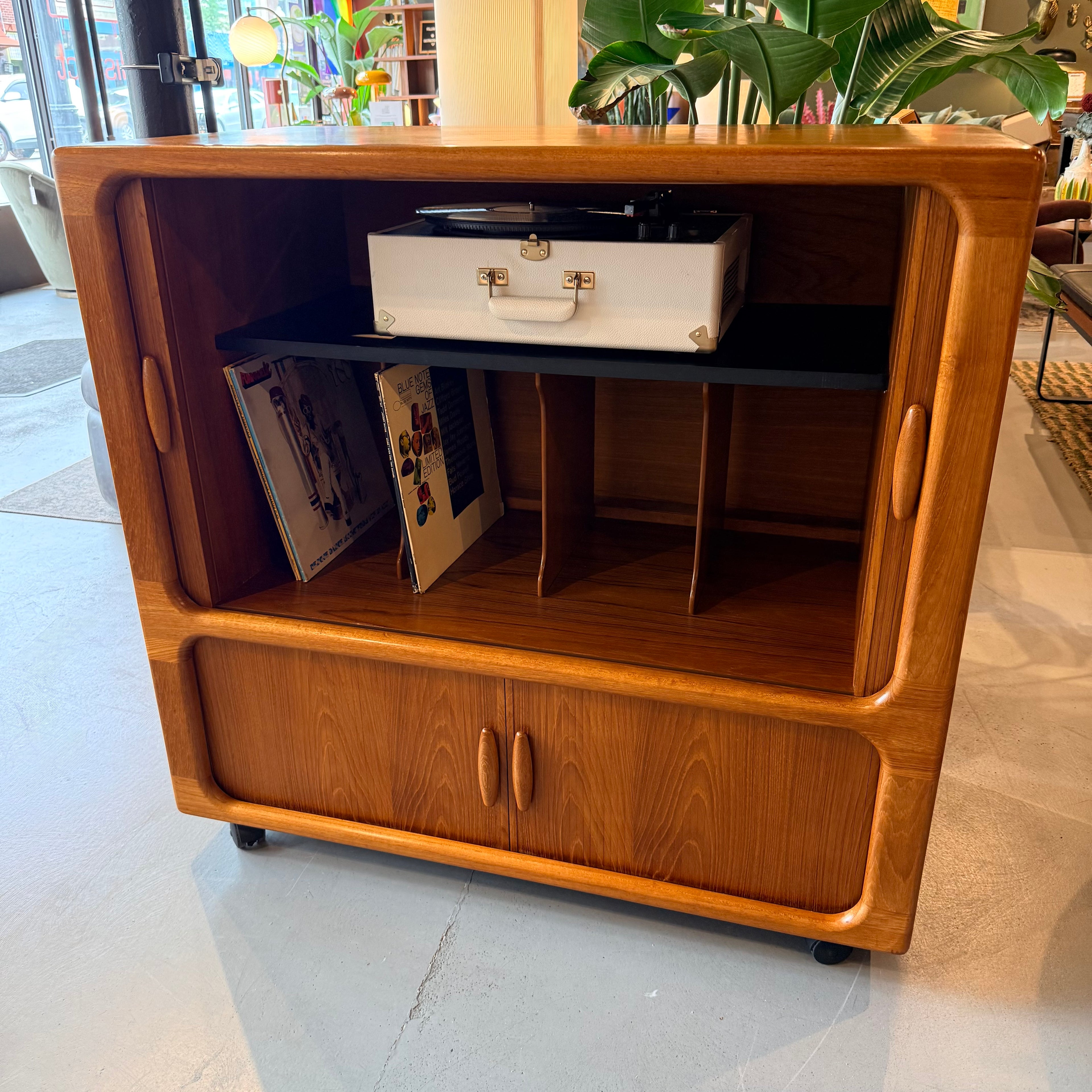 Vintage Teak Cabinet with Tambour Doors