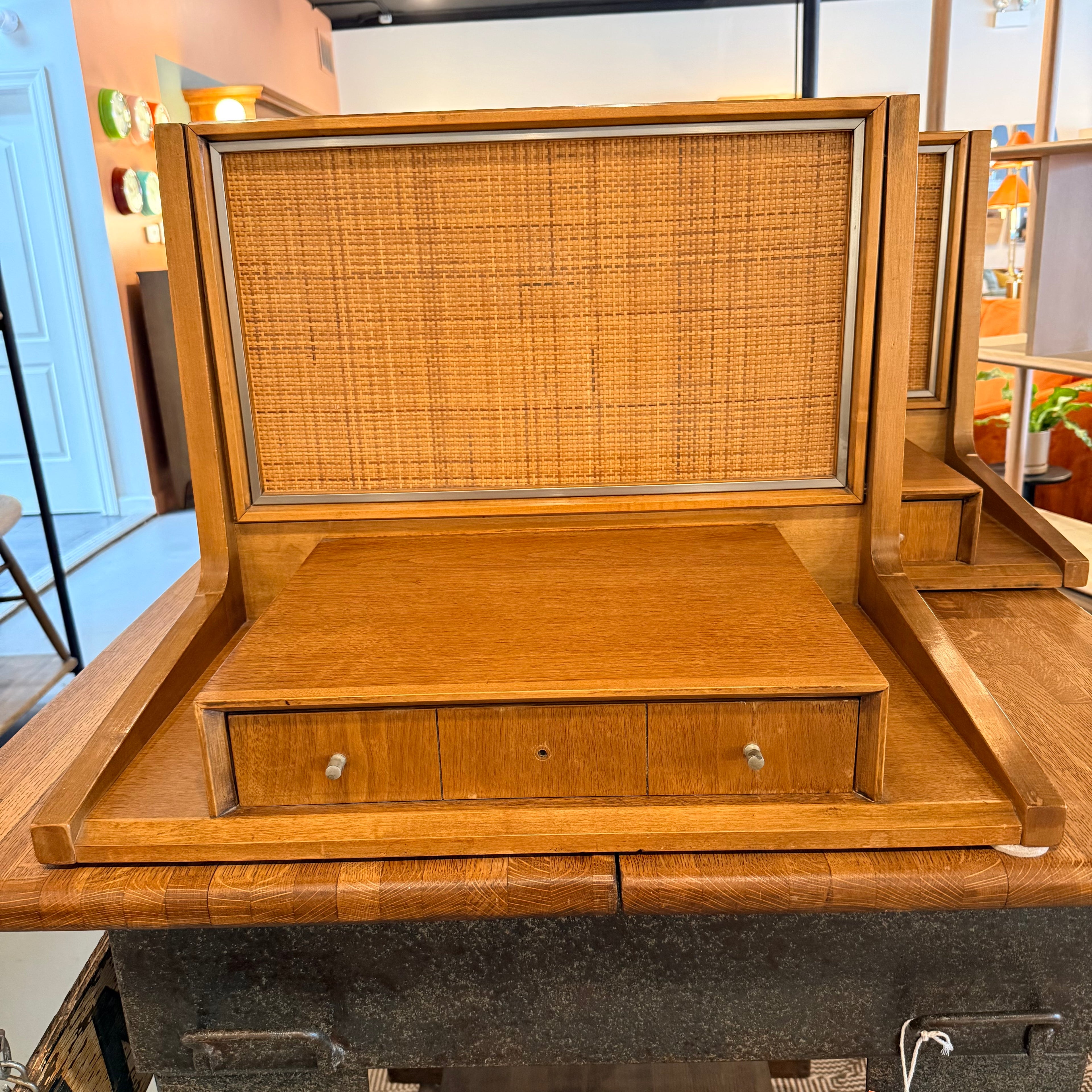 Vintage Floating Cane Nightstand(Sidewalk Sale)