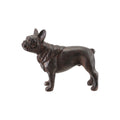black resin statue of a dog on a white background