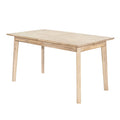Light wood small extension dining table with clean lines and a modern, minimalist design