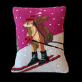 Skiing Squirrel Pillow