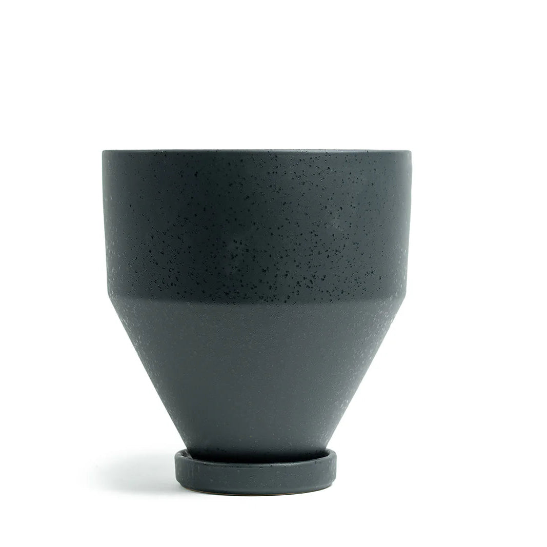Forest Green planter and drip tray on a white background