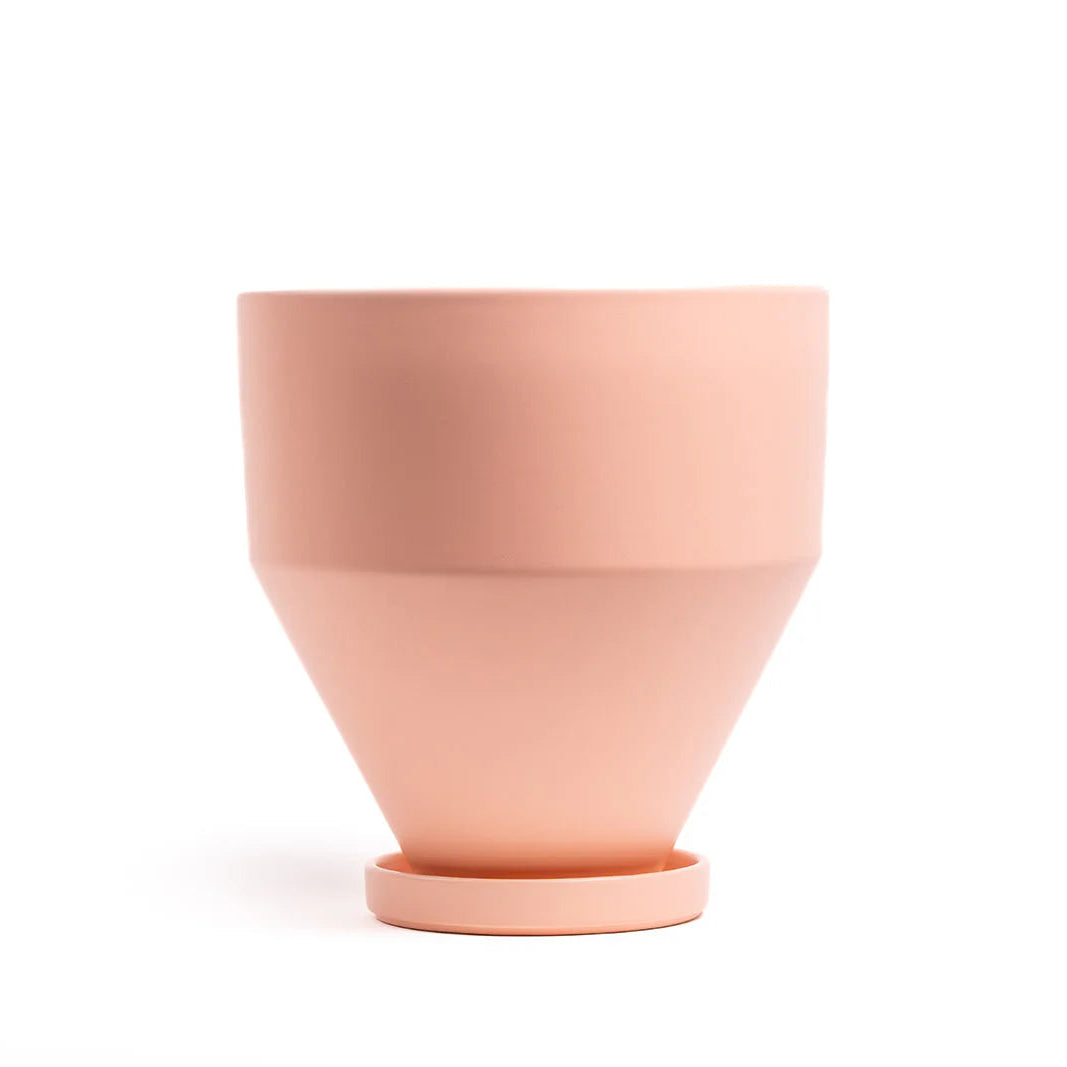 Blush planter on a white background