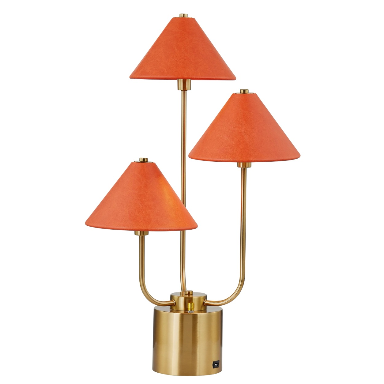Orange Leather Three-Tier Lamp