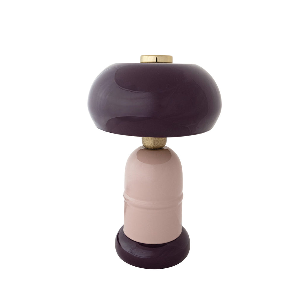 Decorative object with a purple and lavender design on a white background
