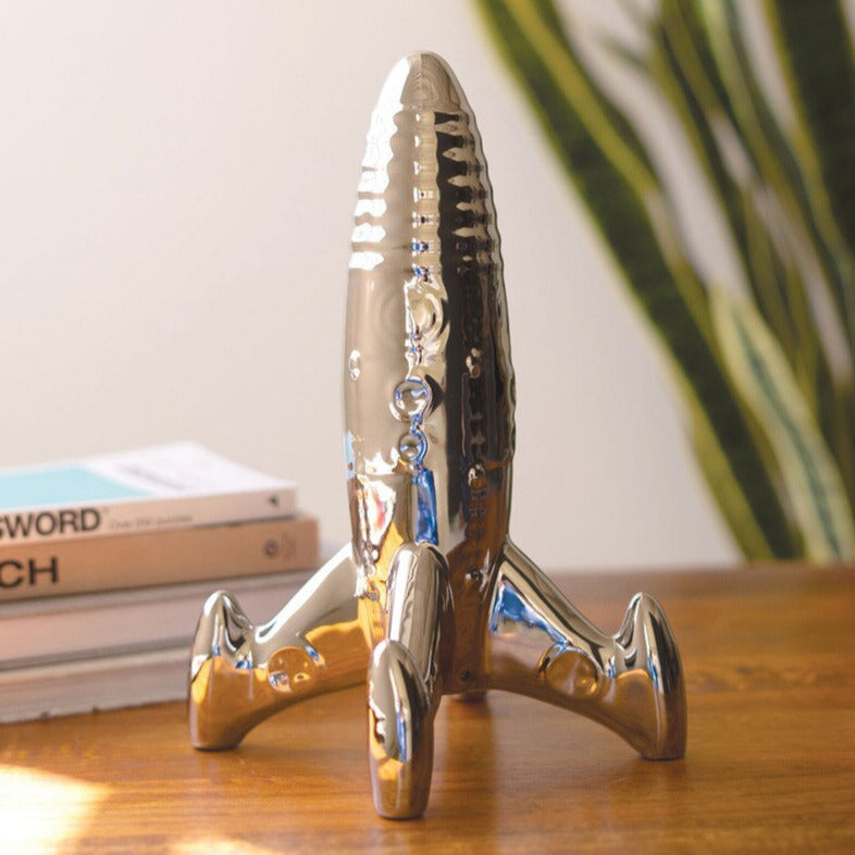 Ceramic Rocket Sculpture