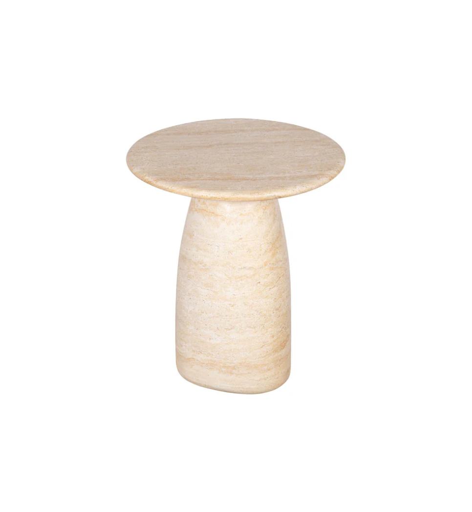 Travertine Side Table