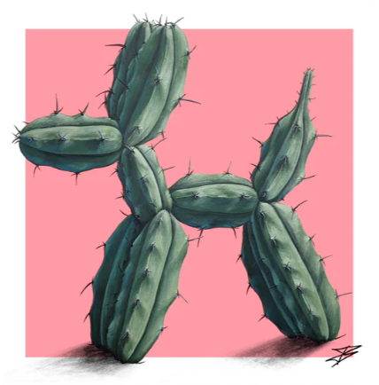 Painted Ladies - Cactus Ballon Dog