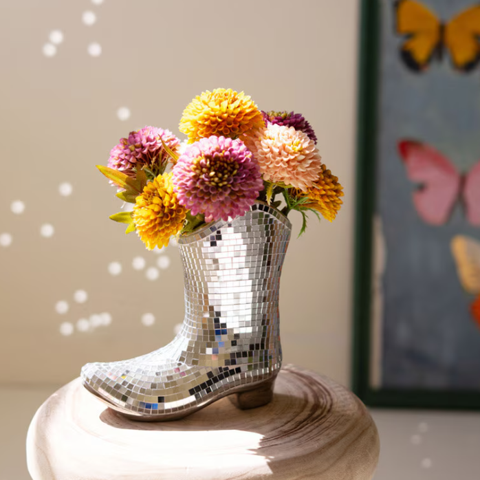 Disco Cowboy Boot Vase