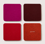 Merino Wool Coasters Square 4-Pack Bordeaux