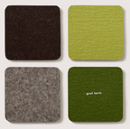 Merino Wool Coasters Square 4-Pack Forest