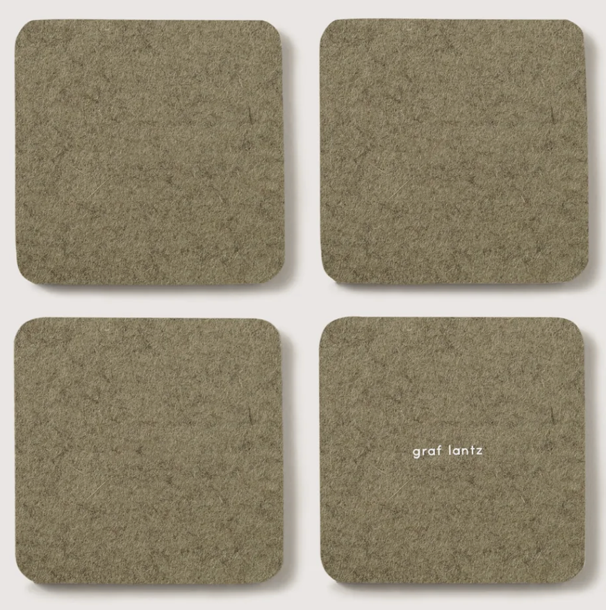 Merino Wool Coasters Square 4-Pack Sage