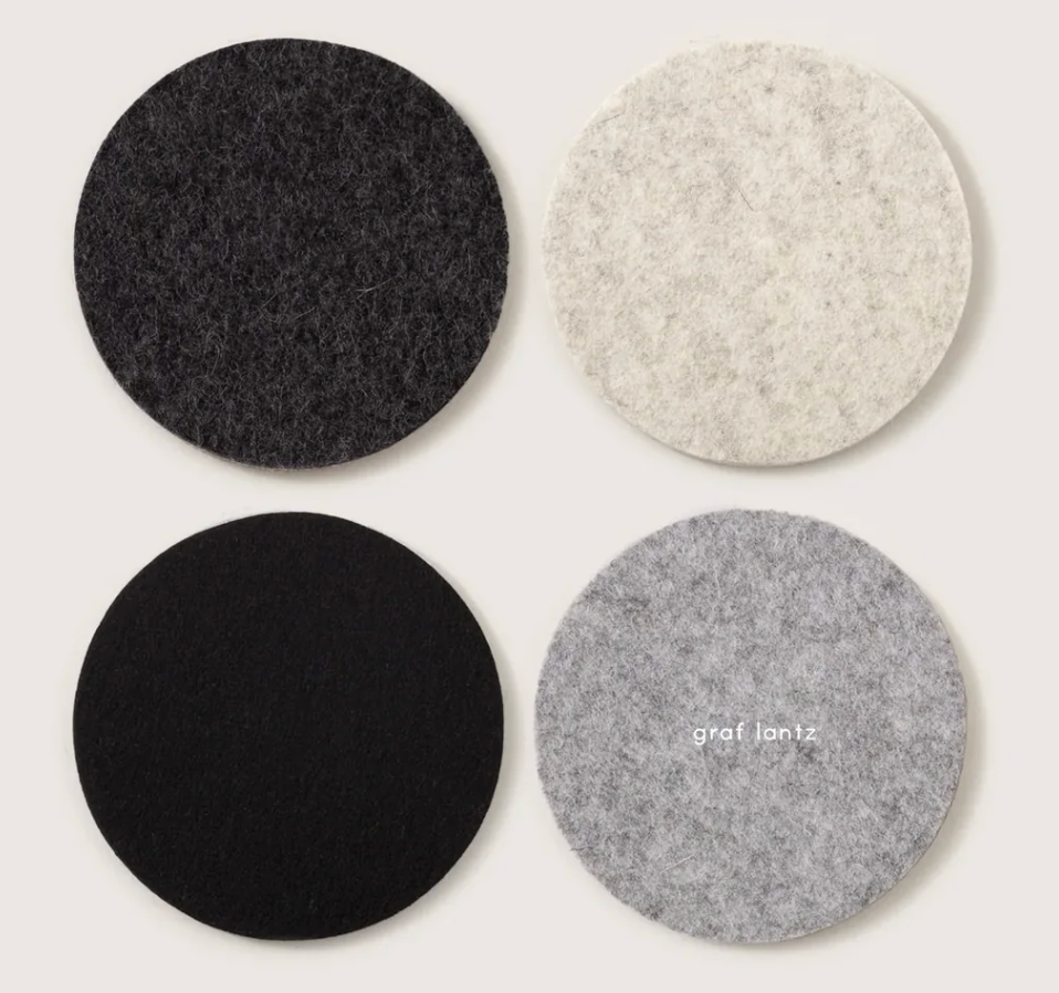 Merino Wool Coasters Round 4-Pack