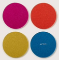 Merino Wool Coasters Round 4-Pack Electric