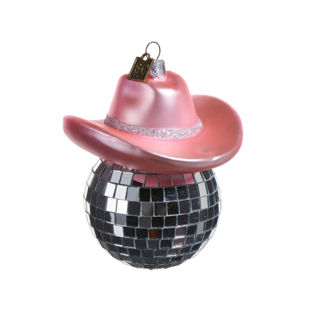 Pink Hat Disco Ornament