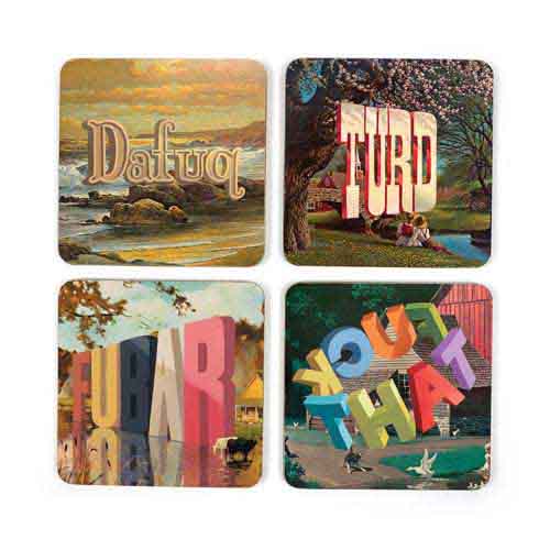 Dirty Words Coasters