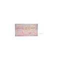 Pink neon light sign displaying the word "BAR" inside a clear rectangular casing with a power cord attached.