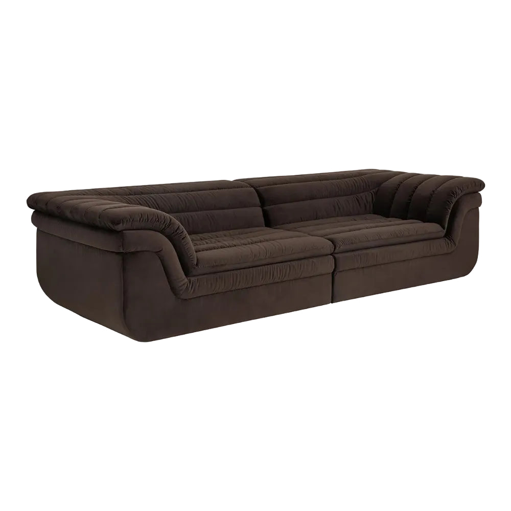 Brown sofa on a white background