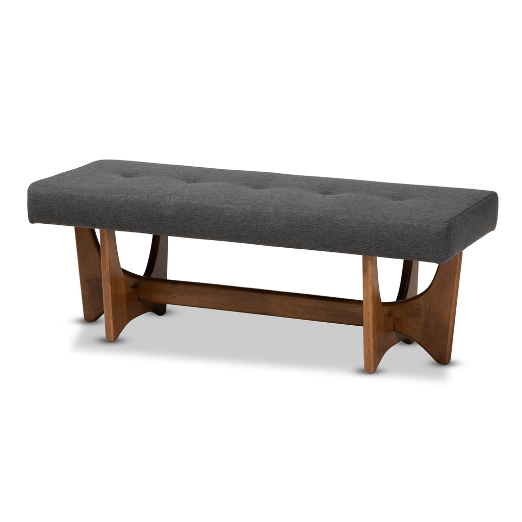 Upholstered Walnut Bench