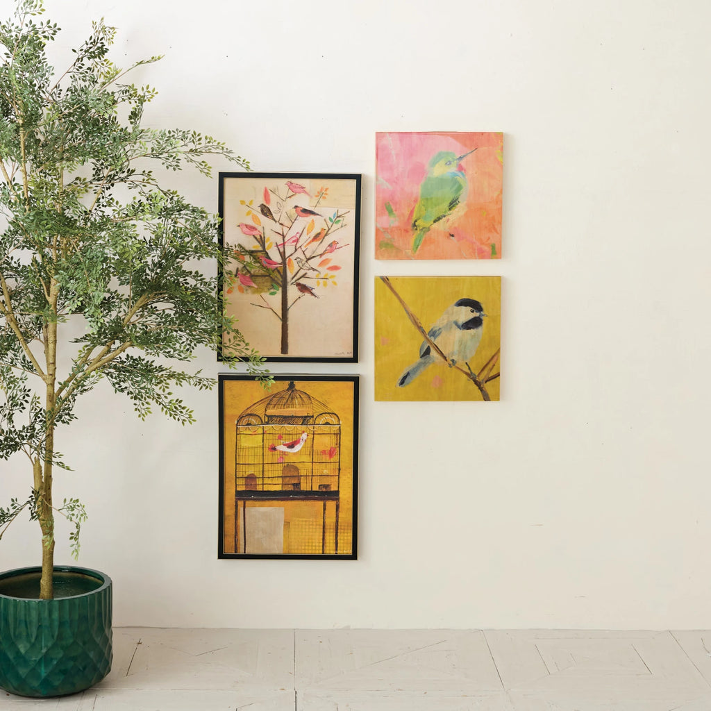 Bird Cage Framed Canvas Art