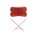 Red metal bookstand