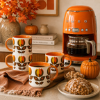Orange Tulip Mid Century Mug